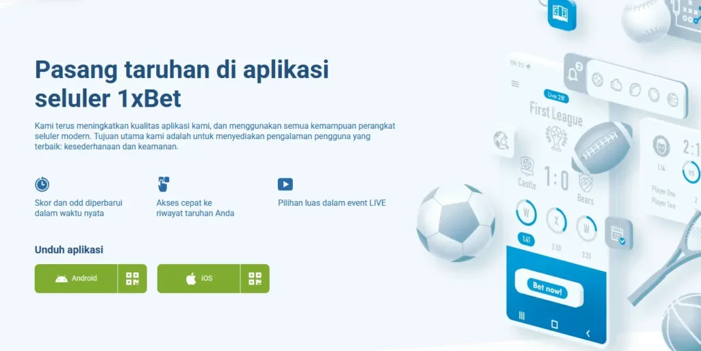 Aplikasi Seluler 1xBet