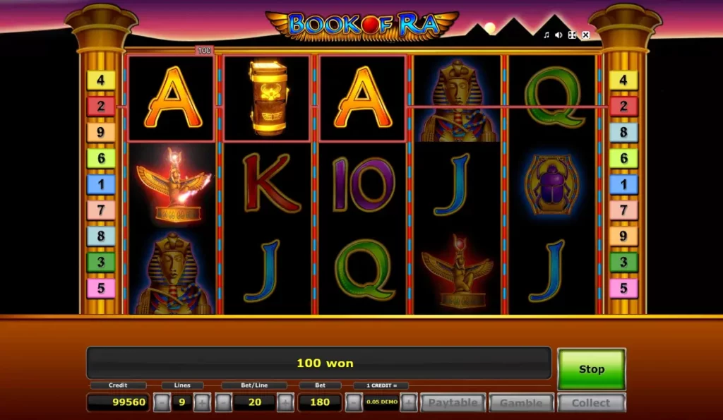 Cuplikan permainan di Book of Ra