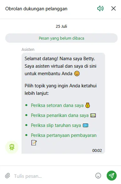 Dukungan 1xBet