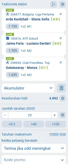 Kupon Demo di 1xBet