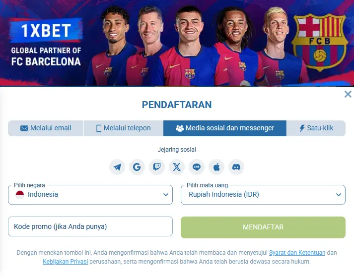Pendaftaran melalui media sosial