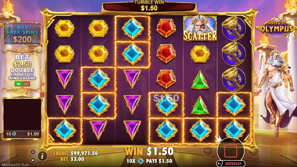 Tumble Menang di Gates of Olympus